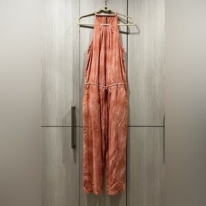 Anthropologie Cloth & Stone Daytripper Jumpsuit‎ Tencel Coral Tie Dye Size Small
